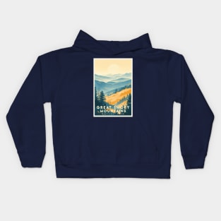 Great Smoky Mountains national park travel poster Kids Hoodie